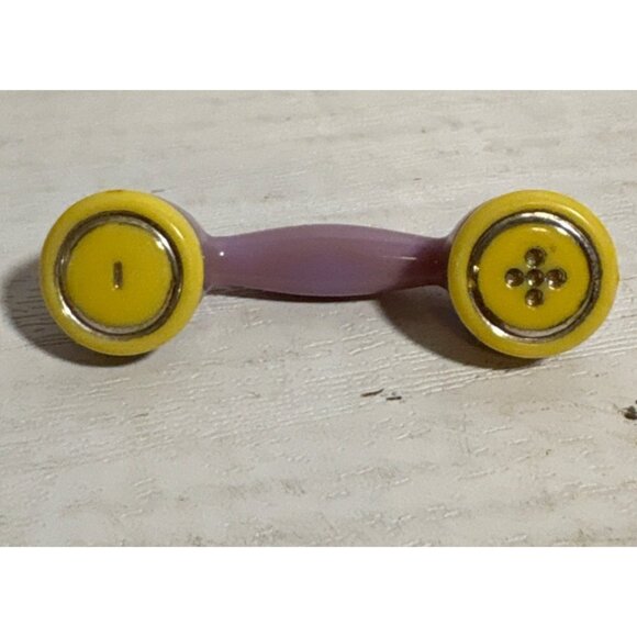 Vintage Dollhouse Rotary Phone  Miniature Aqua & Purple Plastic - Picture 8 of 8